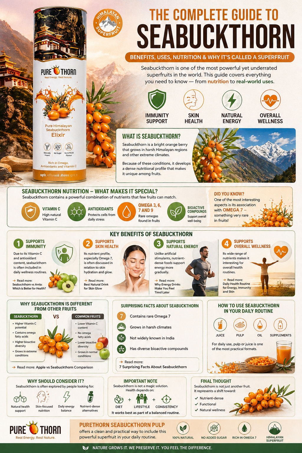 Complete Guide to Seabuckthorn: Benefits, Uses, Nutrition and Why It’s Called a Superfruit